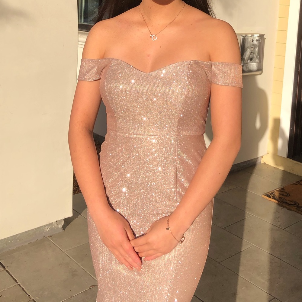 Sparkle off the shoulder mermaid prom dress
